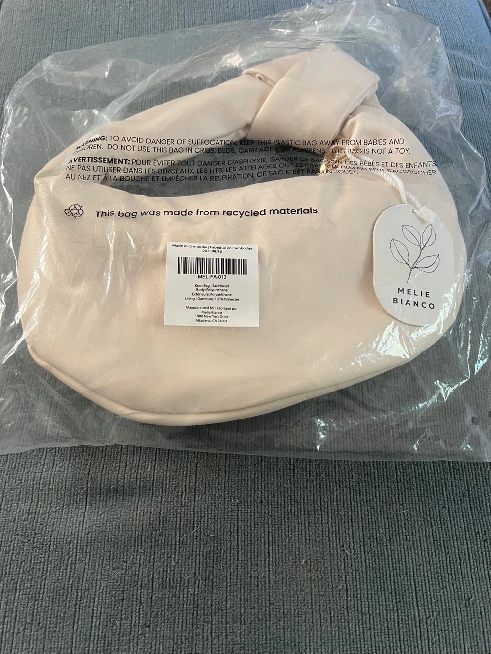 Melie Bianco Cream Crescent Hand Bag